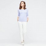 UNIQLO - футболка с круглым вырезом из гладкого эластичного хлопка - голубой