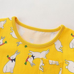 Детское желтое платье с коротким рукавом
