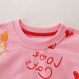 Детский розовый свитшот с принтом