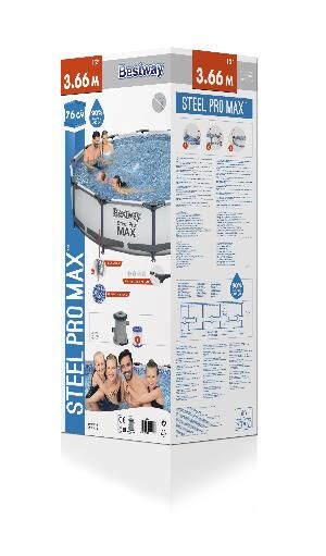 Каркасный бассейн (56416) BestWay [366х76см, 6473л, 24кг,  карт. фил.-насос]