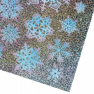 Интерьерная наклейка‒голография «Сверкающие снежинки», 21 x 29,7 см