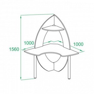 Компьютерный стол, 1000 ? 1000 ? 1560 мм, цвет венге