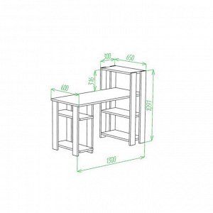 Компьютерный стол, 1300 ? 650 ? 1100 мм, цвет белый