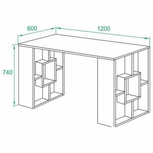 Письменный стол, 1200 ? 600 ? 740 мм, цвет белый