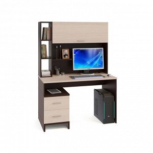 Компьютерный стол, 1200 ? 600 ? 750 мм, цвет венге / белёный дуб