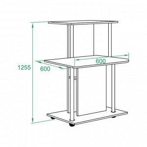 Компьютерный стол, 600 ? 600 ? 1255 мм, цвет белый