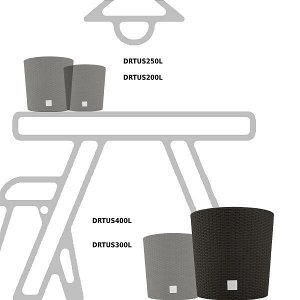 Кашпо для цветов RATO ROUND DRTUS400L-440U венге 2 предмета 35 и 37.65л