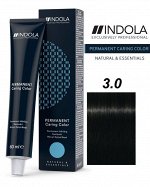 Индола / INDOLA NATURAL&amp;ESSENTIALS Перманентный ухаживающий краситель для волос цвет 3.0 Темный коричневый натуральный 60 мл
