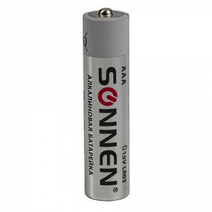 Батарейки КОМПЛЕКТ 24 шт, SONNEN Alkaline, ААА (LR03, 24А), алкалиновые, мизинчиковые, короб, 455096