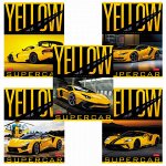Тетрадь А5 48 л. HATBER скоба, клетка, обложка картон, &quot;YELLOWsupercar&quot; (5 видов в спайке), 48Т5В1
