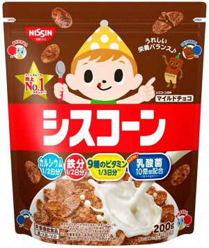 Кукурузные хлопья Nissin Cisco шоколадные 200г 1/6 пакет Япония