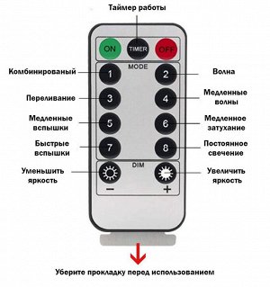Светильник фейерверк ECOSTAR с 8 режимами (Теплый белый цвет)