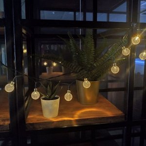 Светодиодная гирлянда ECOBALLS (теплый белый) на солнечной батарее