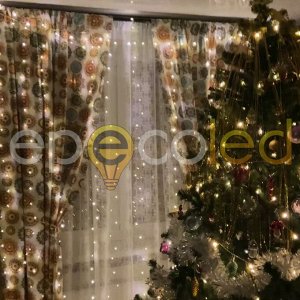 Гирлянда-занавес EPECOLED теплая белая (USB, на пульте, 3х3 метра, 300LED)