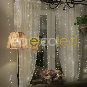 Гирлянда-занавес EPECOLED теплая белая (USB, на пульте, 3х3 метра, 300LED)