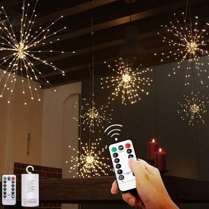 Светильник фейерверк ECOSTAR с 8 режимами (Теплый белый цвет)