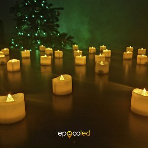 Свечи EPECOLED на батарейках теплый свет, 12 шт