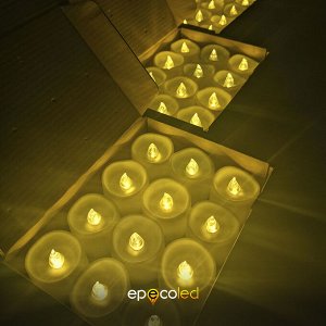 Свечи EPECOLED на батарейках теплый свет, 12 шт