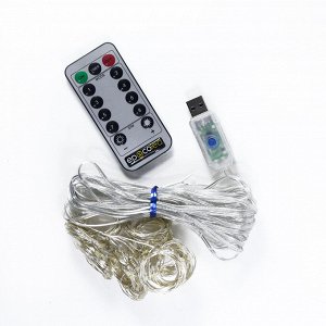 Гирлянда-занавес EPECOLED разноцветная (USB, на пульте, 3х3 метра, 300LED)