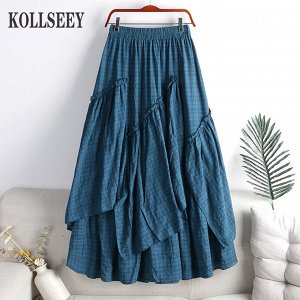 Брендовая модная женская юбка KOLLSEEY с высокой талией