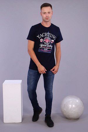 Футболка Варианты расцветки: темно-синий
Ткань:  кулирка, Состав:  100% хлопок
Футболка мужская с коротким рукавом. Данная модель выполнена из трикотажного полотна кулирка (хлопок 100%). На полочке пр