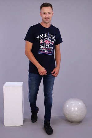 Футболка Варианты расцветки: темно-синий
Ткань:  кулирка, Состав:  100% хлопок
Футболка мужская с коротким рукавом. Данная модель выполнена из трикотажного полотна кулирка (хлопок 100%). На полочке пр