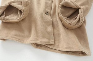 Женская куртка рубашечного кроя, на пуговицах, цвет хаки