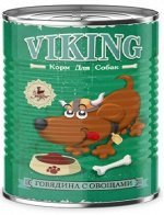 &quot;VIKING&quot; корм д/с говядина/овощи, ж/б 850 гр, 1/6