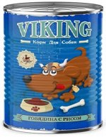 &quot;VIKING&quot; корм д/с говядина/рис, ж/б 410 г, 1/12