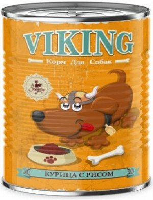 "VIKING" корм д/с курица/рис, ж/б 410 г, 1/12