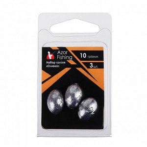 AZOR FISHING Набор грузов "Оливка", 3шт, 2г, 4г, 6г, 8г, 10г, 5 видов