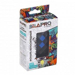 SILAPRO Фонарь велосипедный 8х8см, 5LED, 7 реж., 2хААА; 2 диода 2 реж., пластик