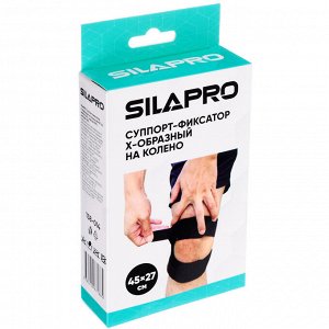 SILAPRO Суппорт-фиксатор X-образный на колено 45x27см, нейлон 22%, лайкра 22%, неопрен 56%