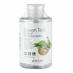 3W CLINIC Вода очищающая мицеллярная &quot;Clean-Up Cleansing Water [Green Tea], зеленый чай, 500 мл