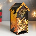 Чайный домик &quot;Кот. Черное золото&quot; 20х10,5х10 см