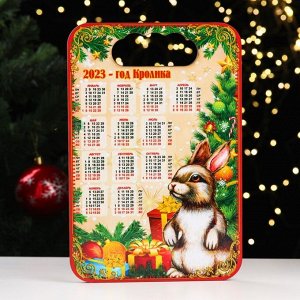 Доска разделочная "Год Кролика. Календарь", ламинация, дерево, 19х27,7 см