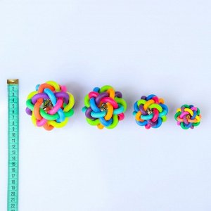 Игрушка резиновая "Молекула" с бубенчиком, 4 см, микс цветов