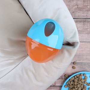 Игрушка для сухого корма "Мега Яйцо" двухцветное большой, 10 см, голубая/оранжевая