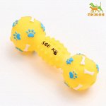 Игрушка пищащая &quot;Гантель 500 kg&quot;, 17,5 см, жёлтая