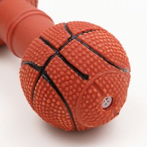 Игрушка пищащая "Баскетбольная гантель", 15,5 х 6 см, тёмно-коричневая