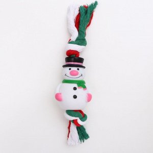 Пижон Игрушка для собак &quot;Снеговик на канате&quot; (канат 1,6 см), 25 х 8 х 7 см