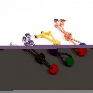 Игрушка канатная с игольчатым шаром, микс цветов