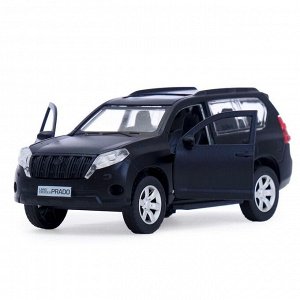 Машина металлическая Toyota prado 12см, цвет чёрный, открывающиеся двери, инерционная