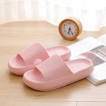 Женские тапочки на толстой подошве, мягкие, резиновые, цвет розовый