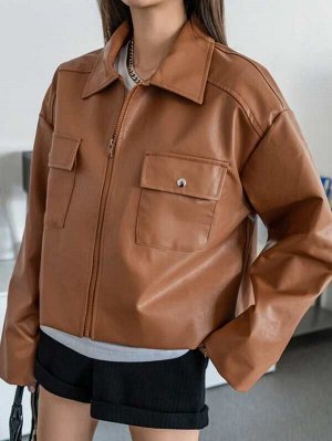 DAZY Куртка с карманом из искусственной кожи