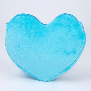 Сумка детская, с пайетками, сердце, 17*15*1 см, цвет голубой