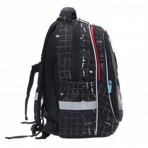 Рюкзак школьный Kite Education Street Style, 38 х 28 х 16 см, эргономичная спинка, чёрный
