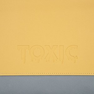 Сумка шоппер с карманом"TOXIC", серый цвет, 40*35см