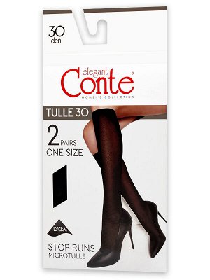CONTE, TULLE 30 knee-highs, 2 pairs