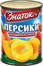 Персики половинки в сиропе 410г. ж/б Знаток/ 24шт.
